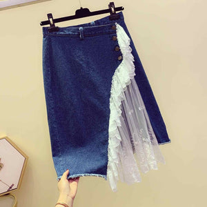 Jean a-line skirt